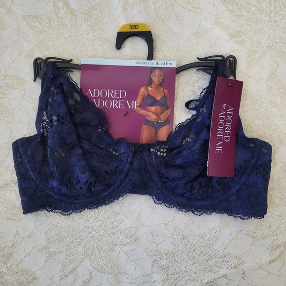 Adored by Adore Me, Women's Chelsey Bra, Blue, 32D - Picture 1 of 5